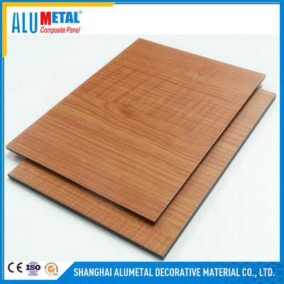 pannello composito di alluminio di legno 3mm di 2440mm anodizzato per la parete esterna