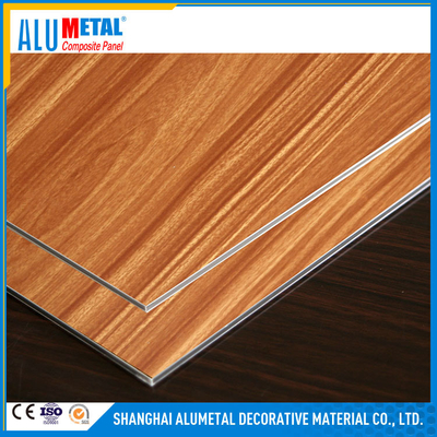 pannello composito di alluminio spazzolato di legno Matt Glossy di 4mm