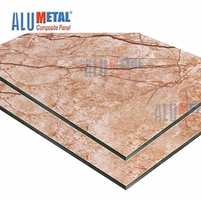Il modello del marmo di Brown ha coperto la parete esterna composita di alluminio del pannello 3D