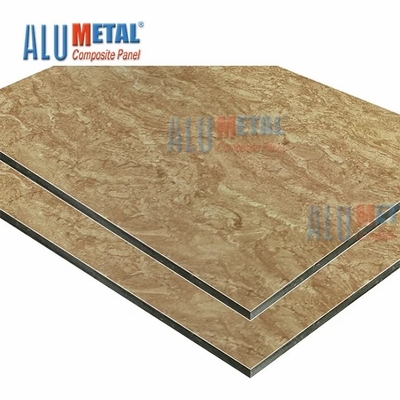 Il modello del marmo di Brown ha coperto la parete esterna composita di alluminio del pannello 3D