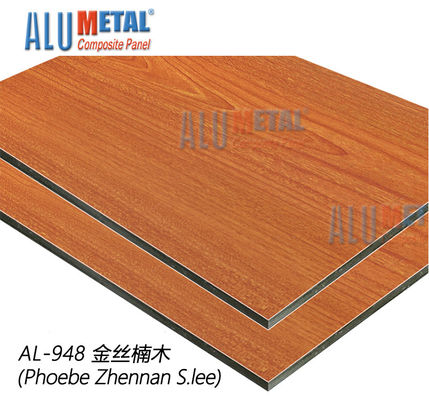 AA5005 ACP valutato fuoco riveste il rivestimento composito di alluminio 1220mm decorativo 8MM di legno del pannello