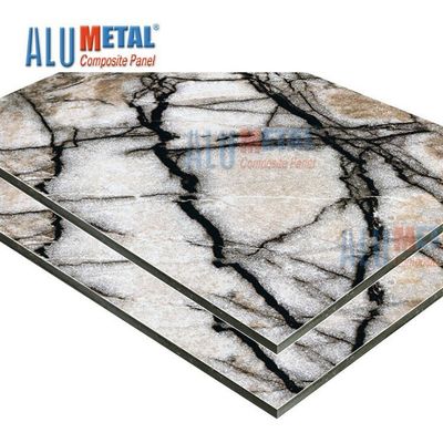 strato composito di marmo decorativo 4mm dell'allumina ACP del pannello AA3003 di 0.08mm 1500mm
