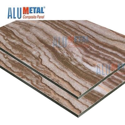 Odm composito di alluminio di marmo di plastica di legno 6mm del rivestimento della parete esterna del pannello di 0.08mm