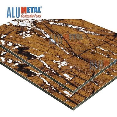 Rivestimento composito di alluminio 2440mm nani della parete dello strato ACP del pannello del PE del LDPE di marmo 0.70mm