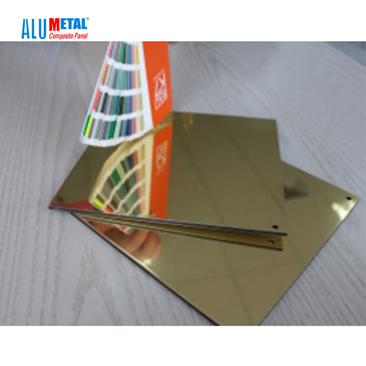 Parete interna dello specchio del pannello 2440mm ACM del centro composito di alluminio dorato del LDPE